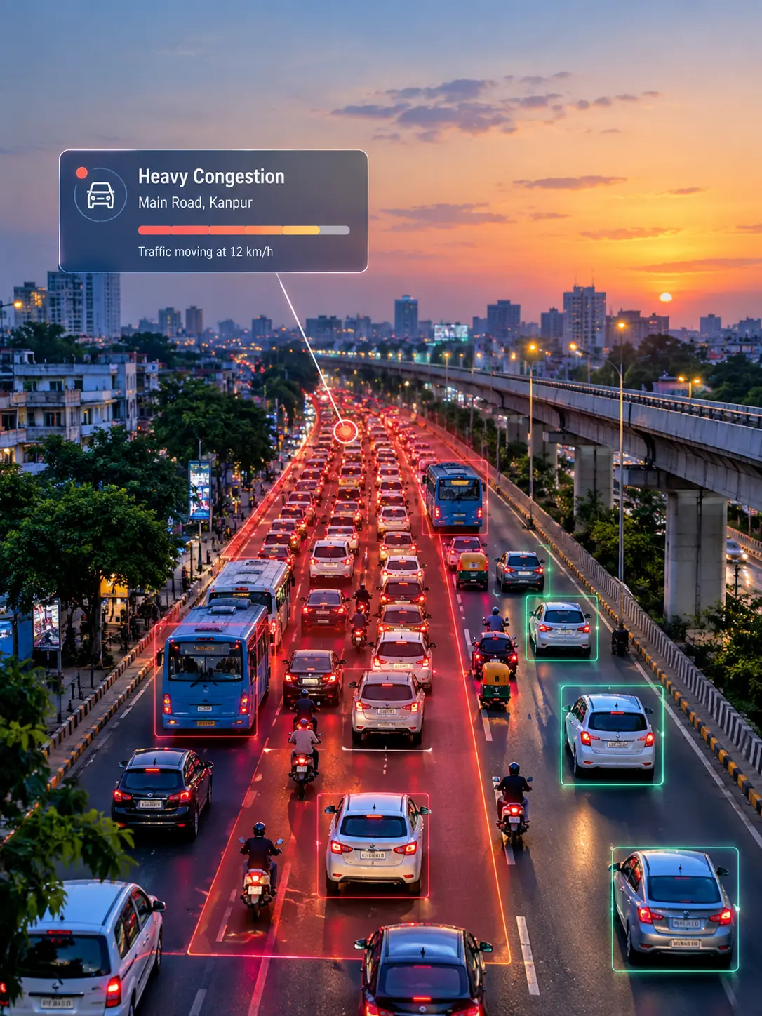 Traffic congestion illustration